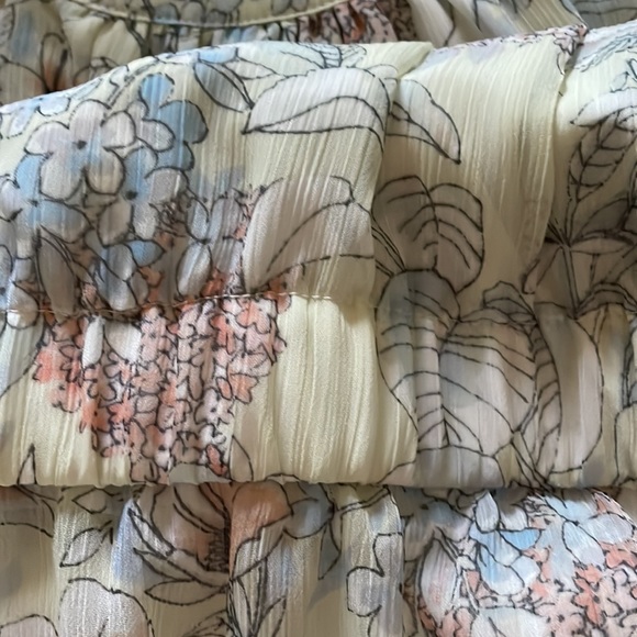 TOMMY HILFIGER floral keyhole lined dress back zipper & elastic waist s 10 EUC - Picture 4 of 7